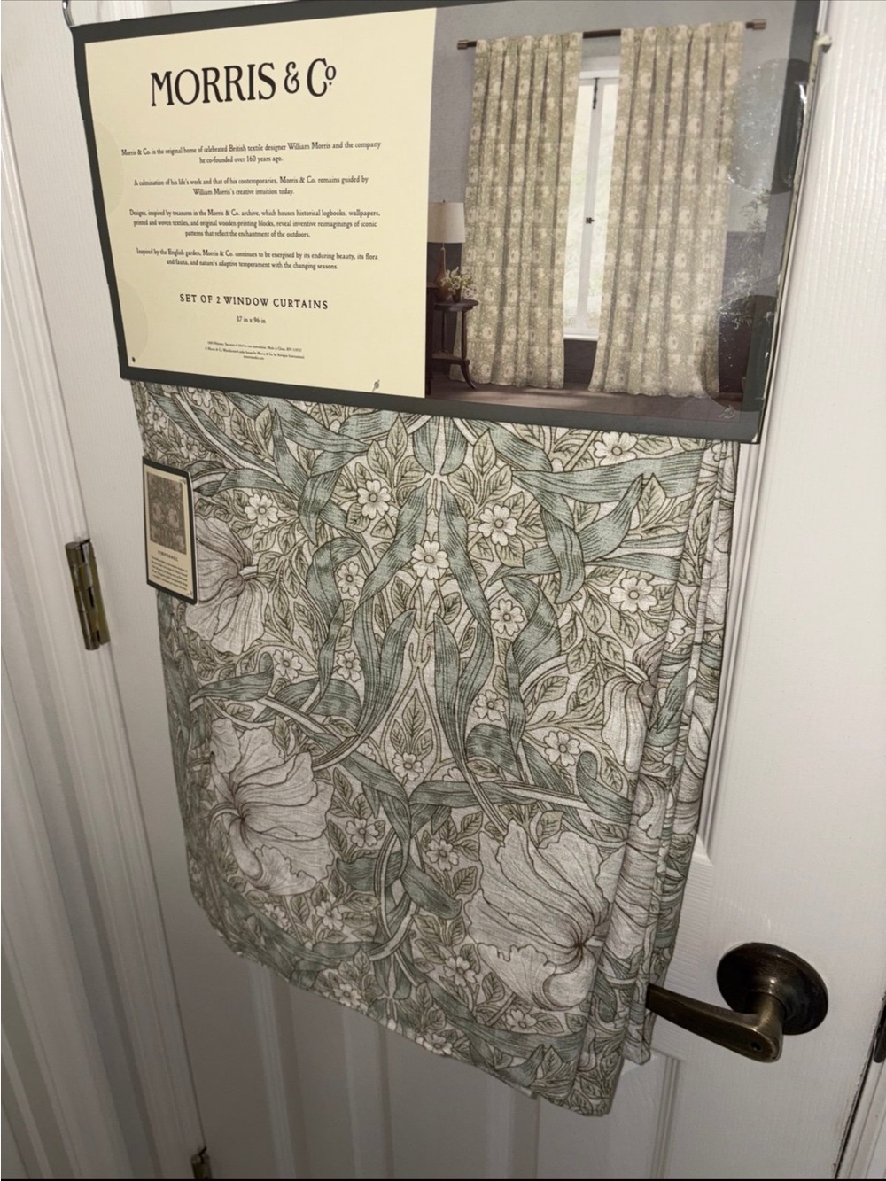 William Morris & Co Pimpernel Window Curtains Panels Set Of 2 Size 37” x 96”